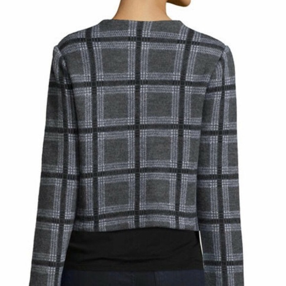 Joie Etesse Wool Blend Moto Jacket Gray Plaid Asymetrical Zip Size Small - Picture 9 of 10